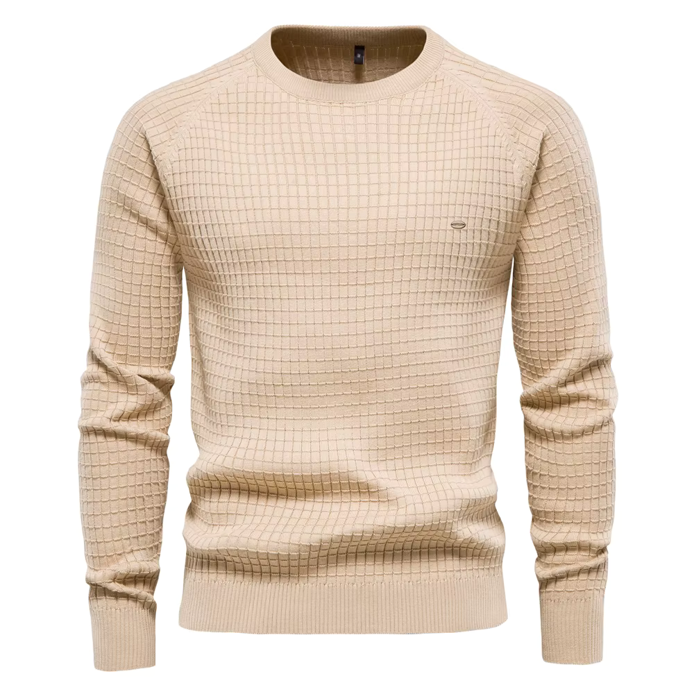 Image of Heren Trui met Textuur en Ronde Hals