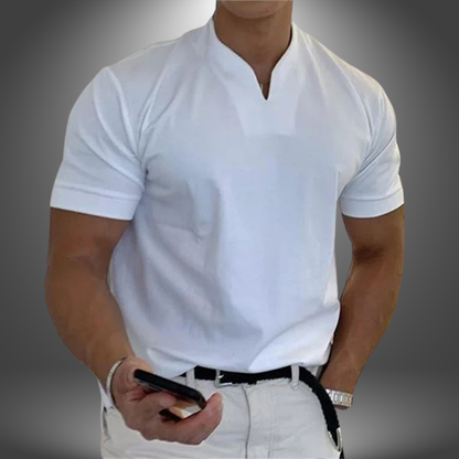 Image of Heren V-hals T-shirt met Korte Mouwen
